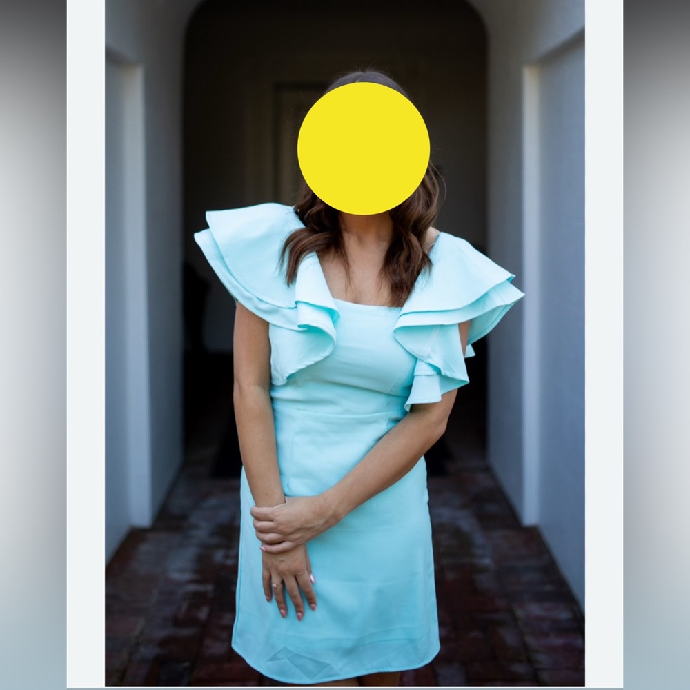 TCEC Aqua Ruffle Dress Size L